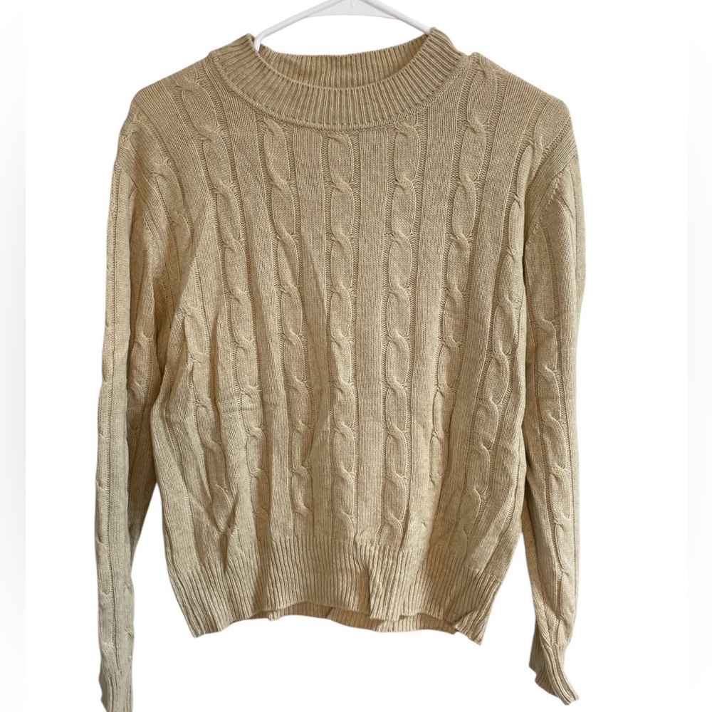 Bartolini Made In Italy Mock Neck Cable Knit Sweater Size Medium